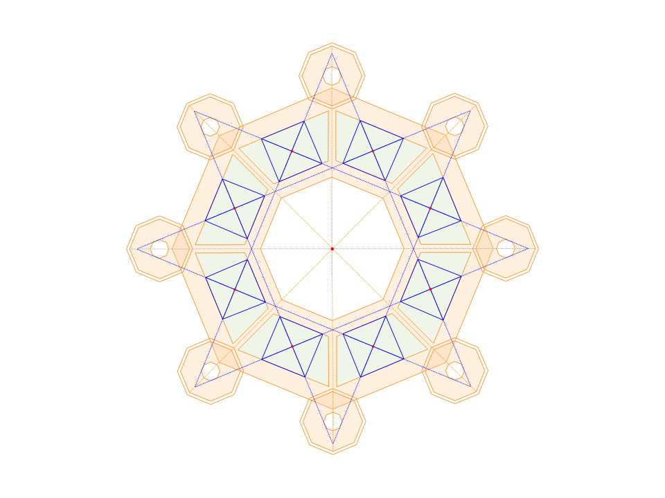 Figure 24. Square cross vaults in trapezoidal rooms.